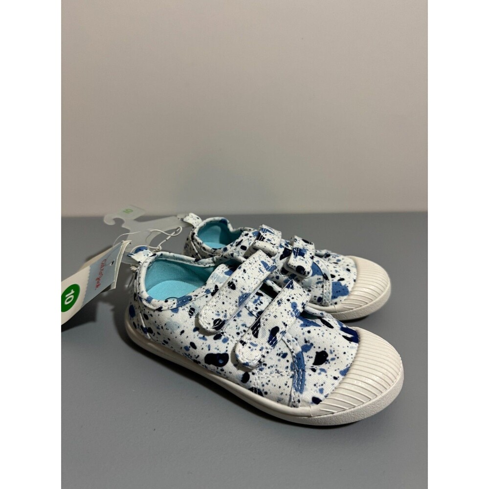 Cat & Jack Girl's Shoes White Slip On Pattern Blue Size 10